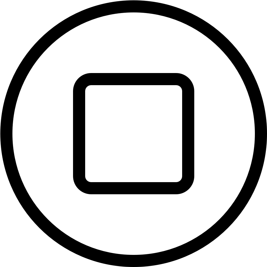 Multimedia Player Stop Circle - Circle (960x960)