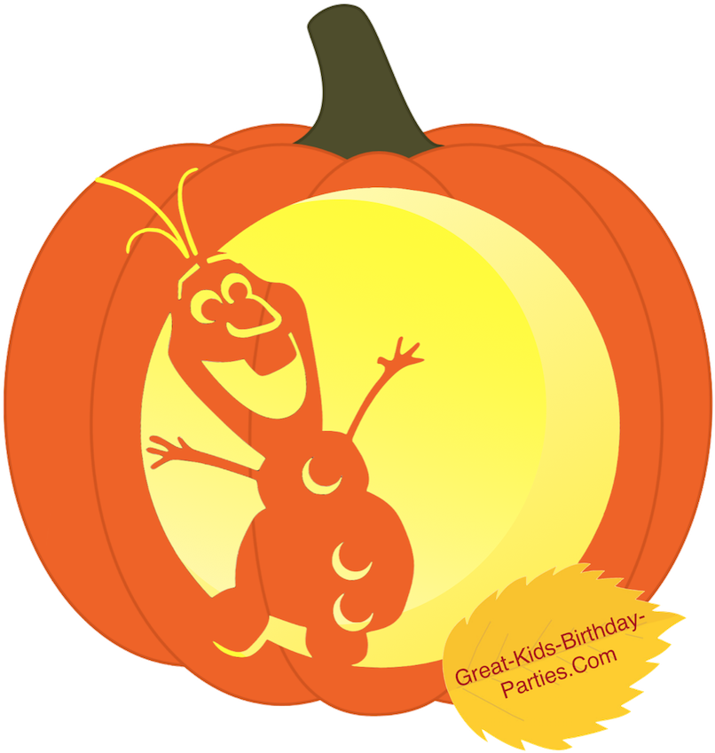 Olaf Pumpkin Stencil - Pumpkin (900x921)