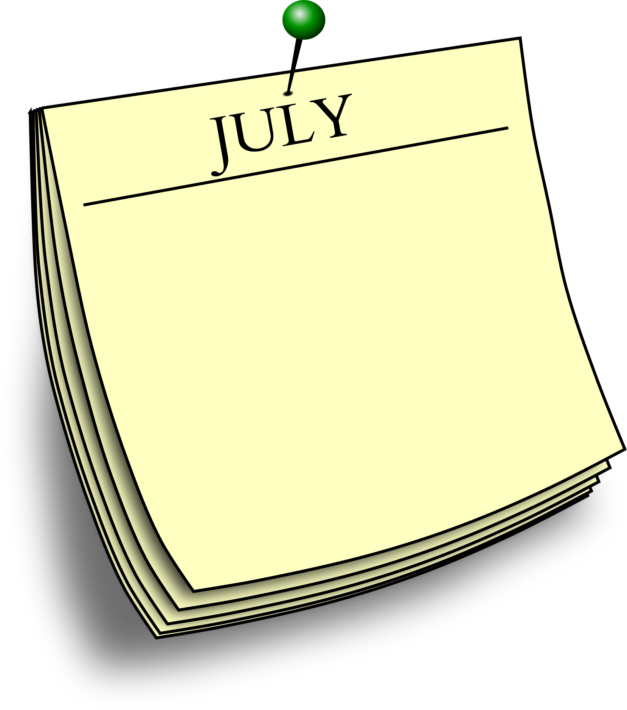 Monthly Note - Post It Note Clip Art (2104x2384)