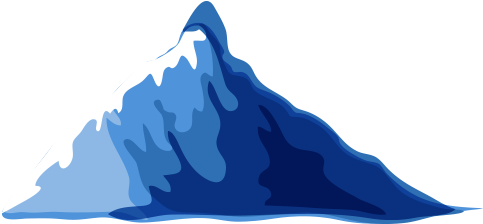 Blue Mountain Cartoon - Blue (600x600)