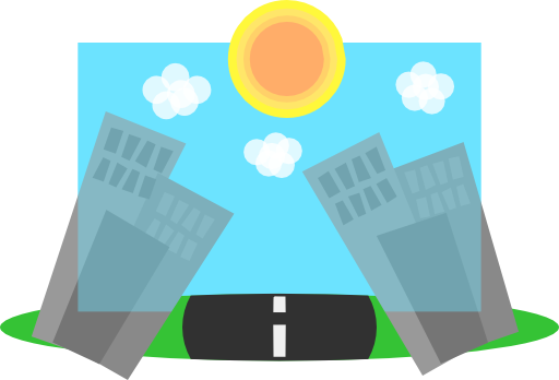 Cartoon Cities Background - Illustration (512x348)
