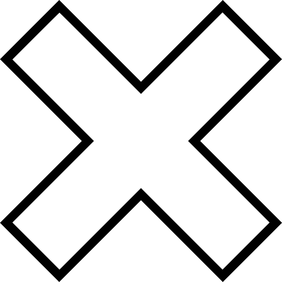 X Delete Cross Menu Option Navigation Comments - Line Art (980x980)