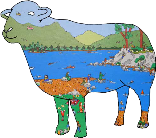 Sheep Left - Cartoon (800x480)
