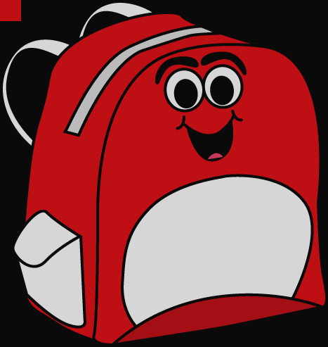   Red Backpack Clipart (467x493)