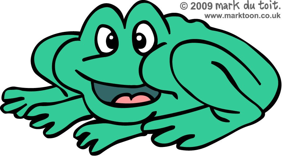 Cartoon Frog Clipart - Crouching Frog (905x500)