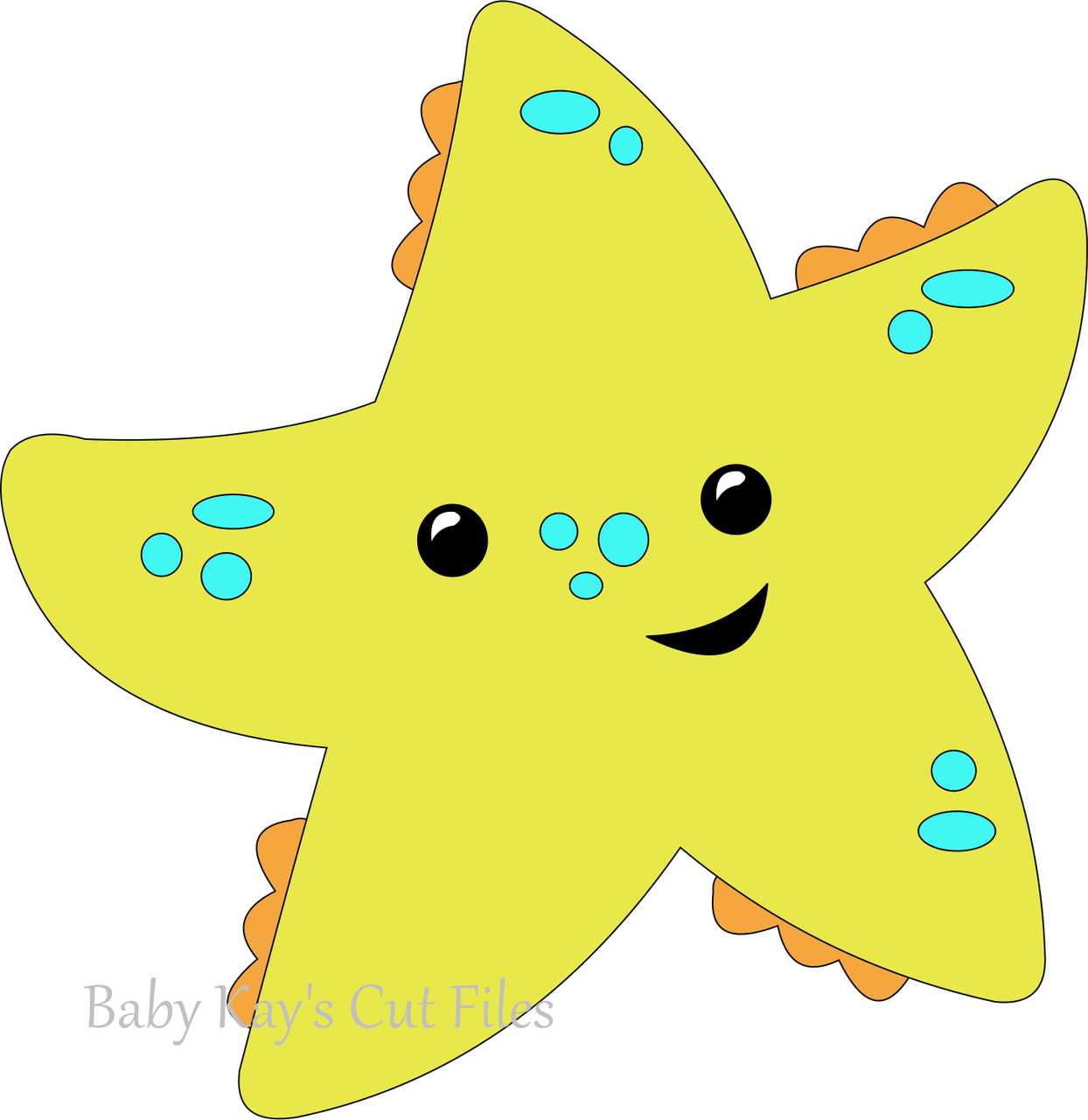 Cut File Starfish - Cut File Starfish (1244x1280)