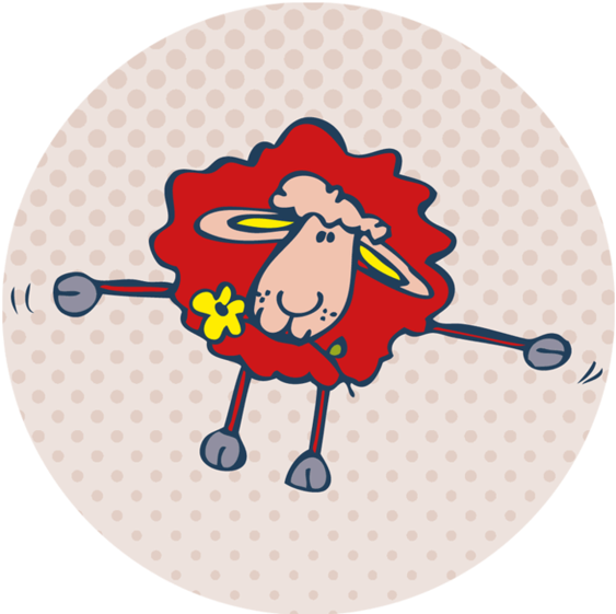 Counting Sheep Round Coaster - Cartoon (800x800)