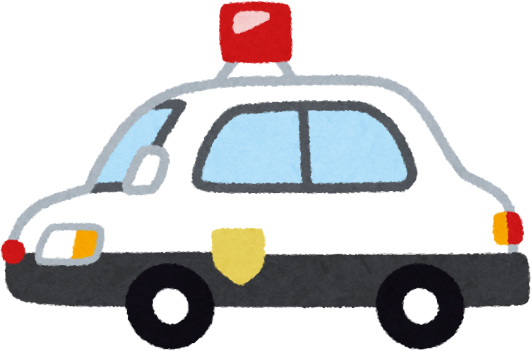 横向きのパトカーのイラスト - パトカー イラスト 無料 (782x547)