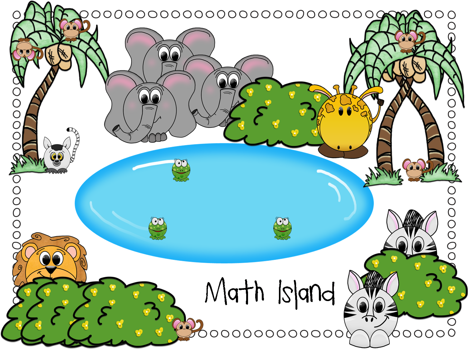 Math Island Problem Solving-students Use The Island - Cartoon (1521x1127)