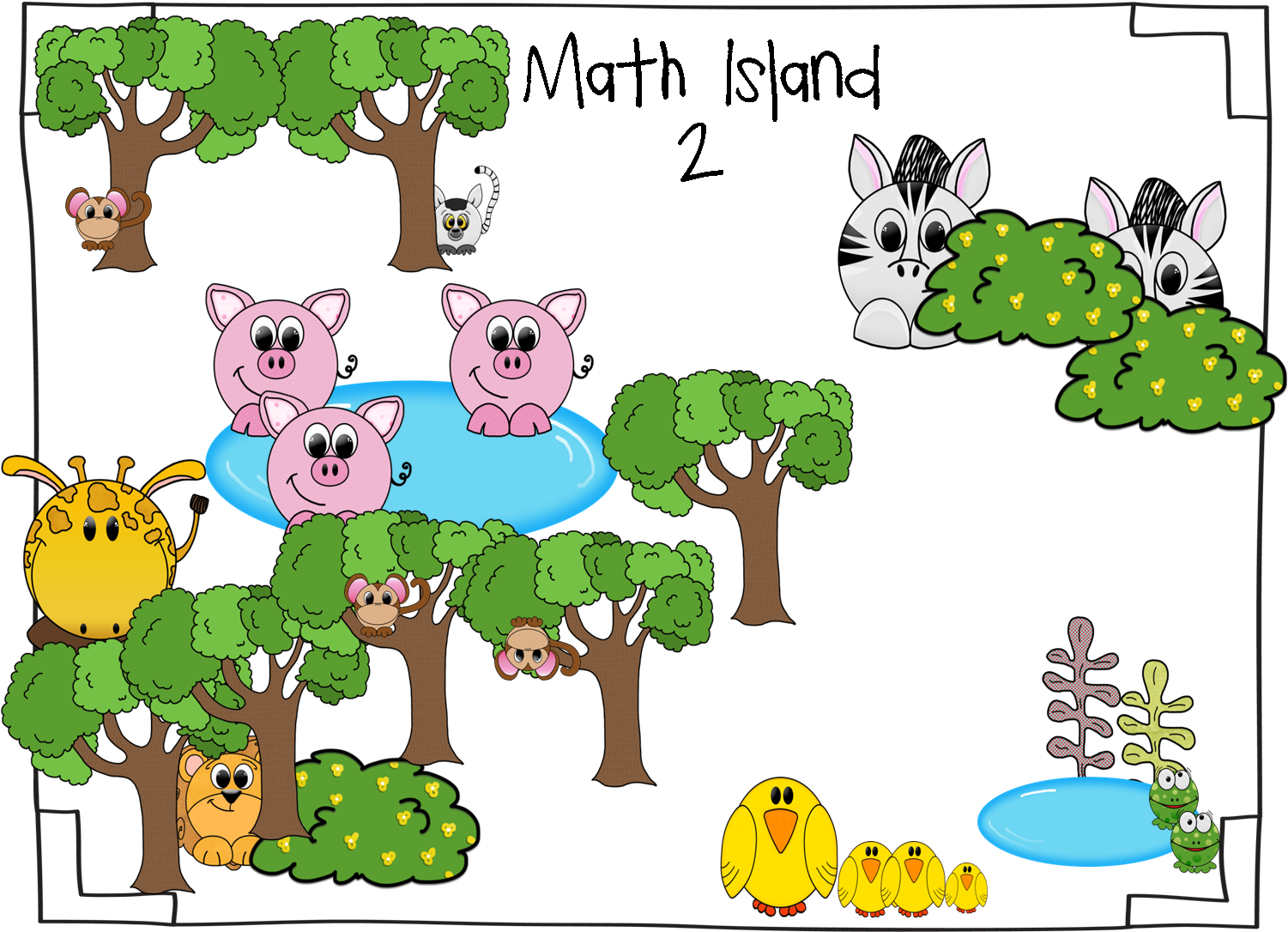 Math Island Problem Solving-students Use The Island - Clip Art (1502x1127)