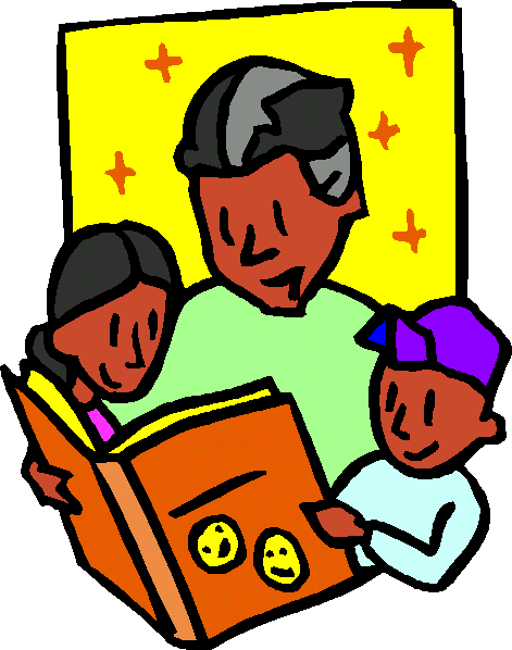 Reading - Reading With Parent Cartoon (471x598)