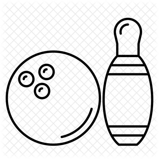 Bowling Icon - Line Art (512x512)