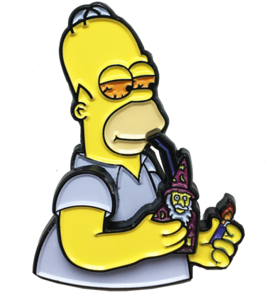 Blazed Homer Pin - Cartoon (600x600)