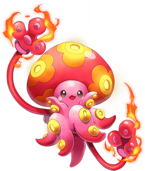 Dancing Fire Jellyfish Transparent - Cartoon (480x640)