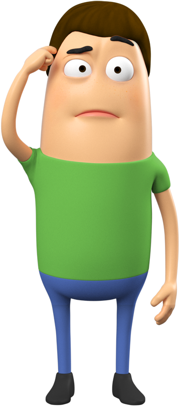Confused Character - Cartoon (404x836)