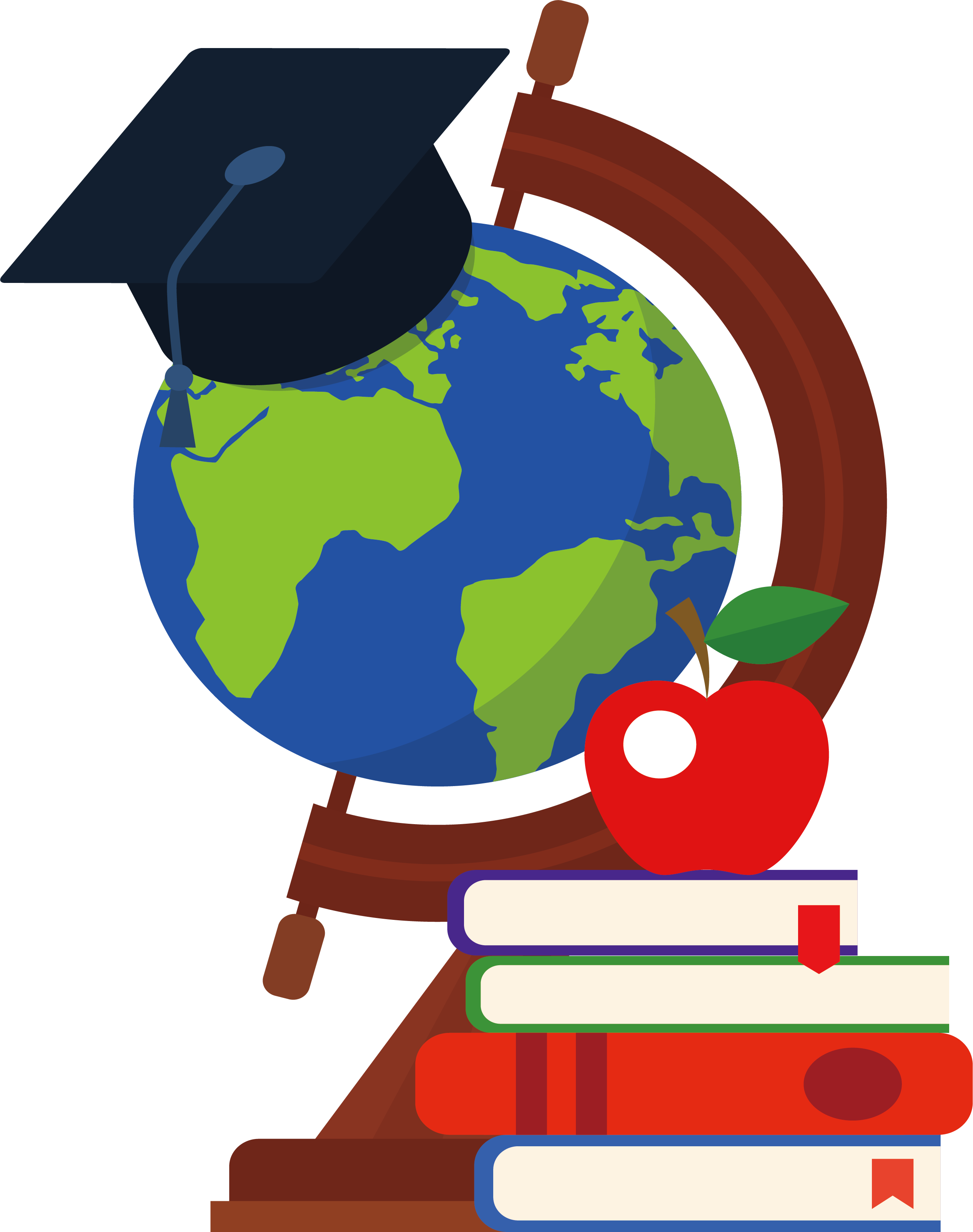 Globe Clip Art - Глобус Книги Ручки Пнг (2531x3205)