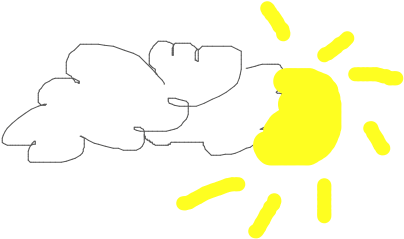 Sun And Rain - Illustration (500x400)