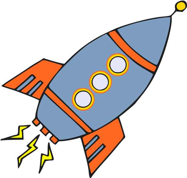 Blue Rocket Cartoon - Blue Rocket Cartoon (634x605)