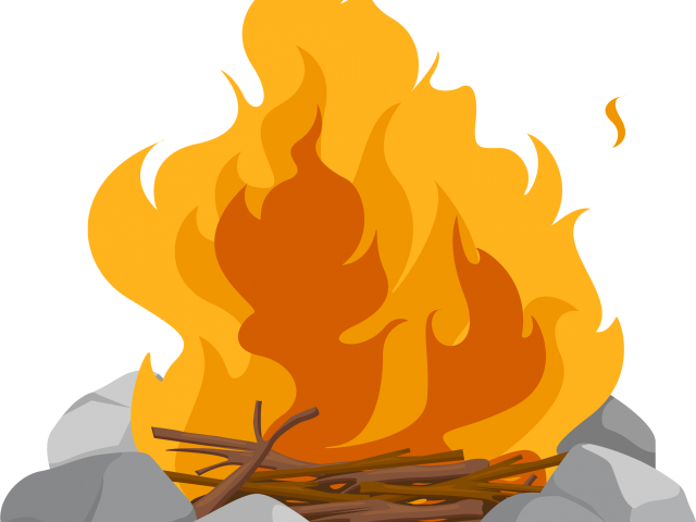 Camp Fire Clipart - Campfire Vector (640x480)