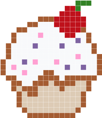 Cup Cake - Minecraft Cake Pixel Art (350x450)
