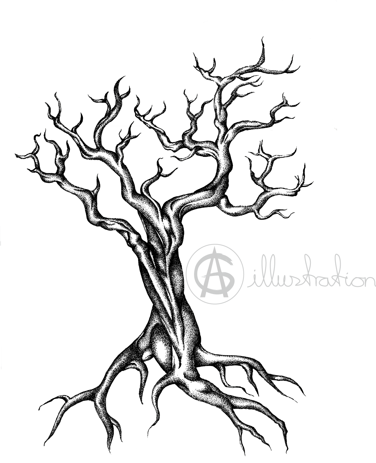 Yggdrasil Tree Without Leafes - Yggdrasil Drawing (1400x1749)