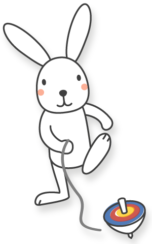 うさぎのイラスト・年賀状のイラスト・コマ回し - Cartoon (300x480)