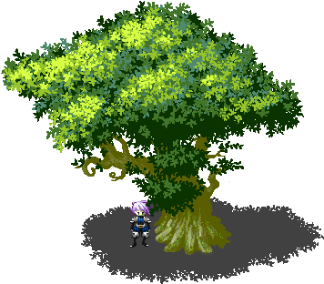 Pixel Tree By Poch4n - Tree (377x339)