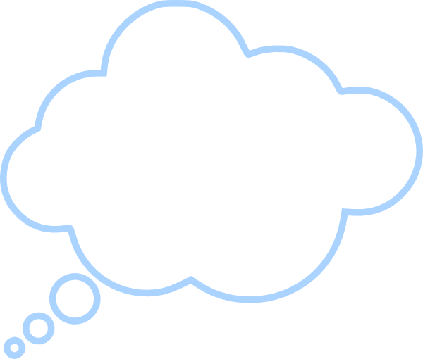 Bubble Cloud Shape Cliparts - Thought Bubble With Black Background (600x510)