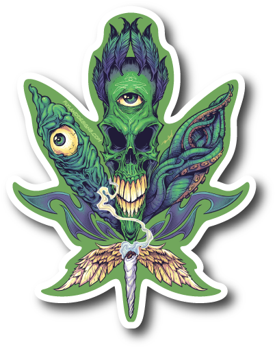 Pot Leaf Vinyl Sticker - Sticker (600x600)