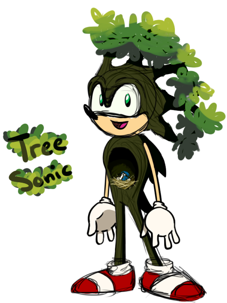 Tree Sonic By 3colorswirl - Cartoon (500x679)