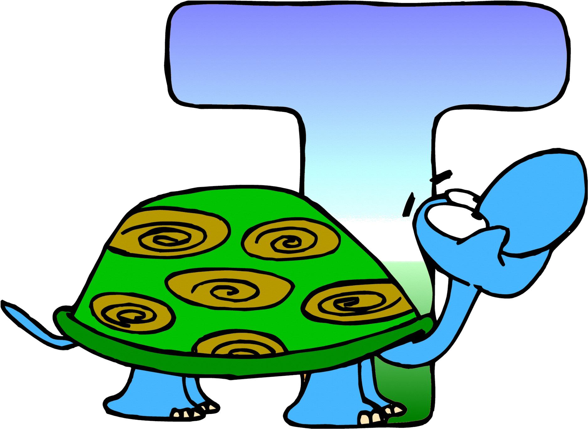 T Is For Turtle Wall Clock (1920x1415)