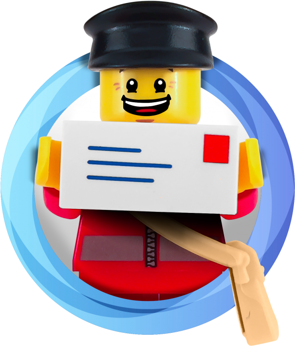 Mailman Circle - Lego Mailman (610x714)