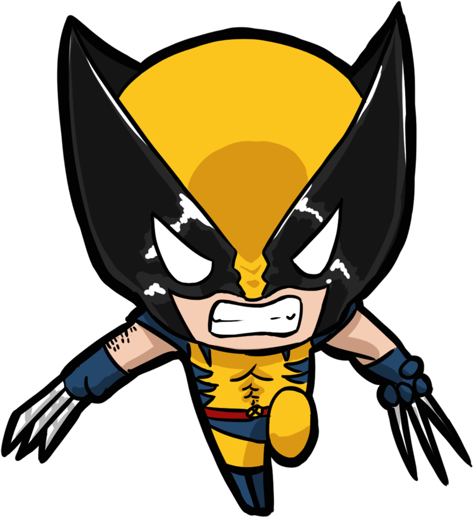 Wolverine Chibi Drawing (1024x1073)