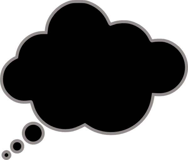 Grey Thought Bubble Clip Art - Portable Network Graphics (600x510)