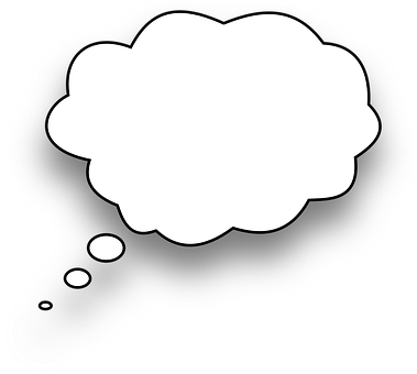 Thinking Speech Bubble Comic Bubbles Speec - Thought Bubble Black Background (379x340)