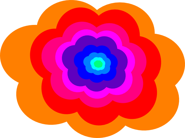 Rainbow Cloud Clip Art - Top (600x448)