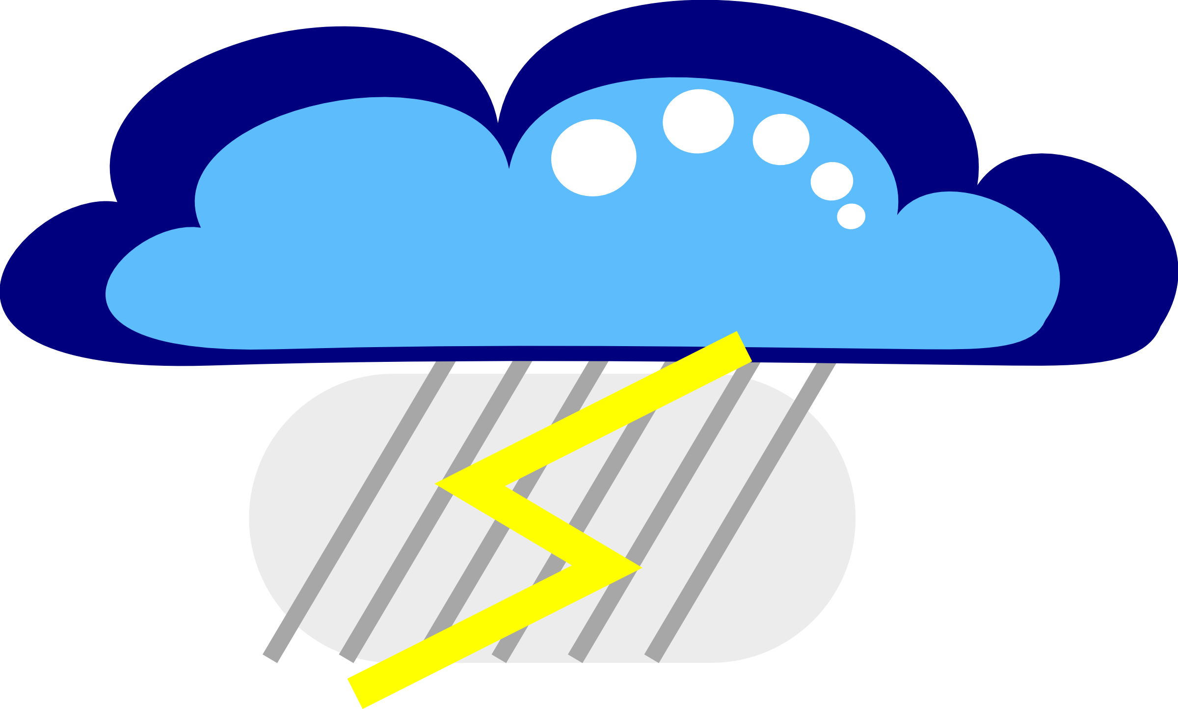 Cloud Clipart - صورة رعد كرتون (2400x1444)
