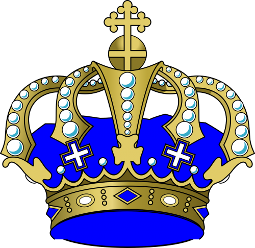 Vector - Royal Blue Crown (500x486)