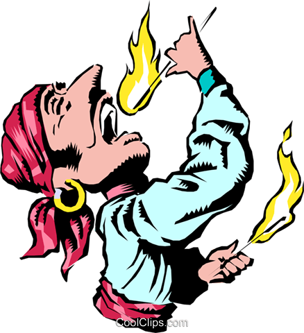 Circus Fire Eater - Circus Fire Eater Cartoon (438x480)