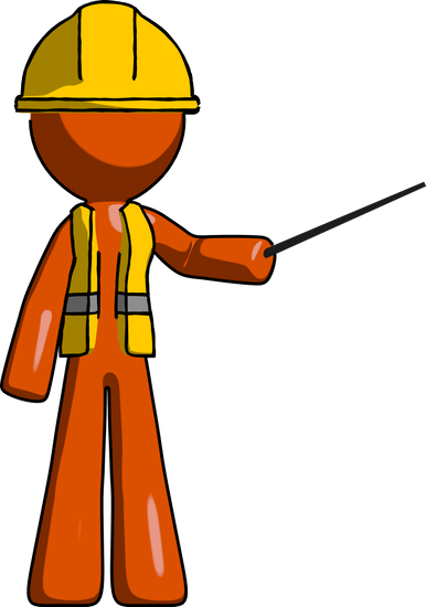 Man With Stick - Construction Worker (386x550)