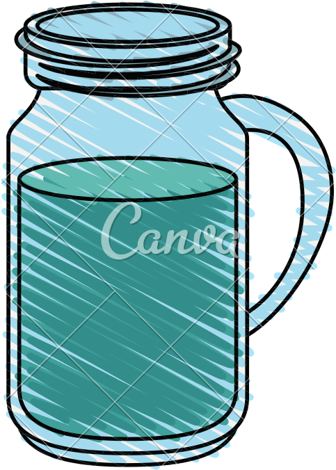 Water Jar Vector Illustration - Water (800x800)