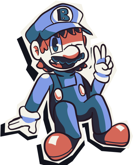 Blue Mario - Cartoon (501x550)