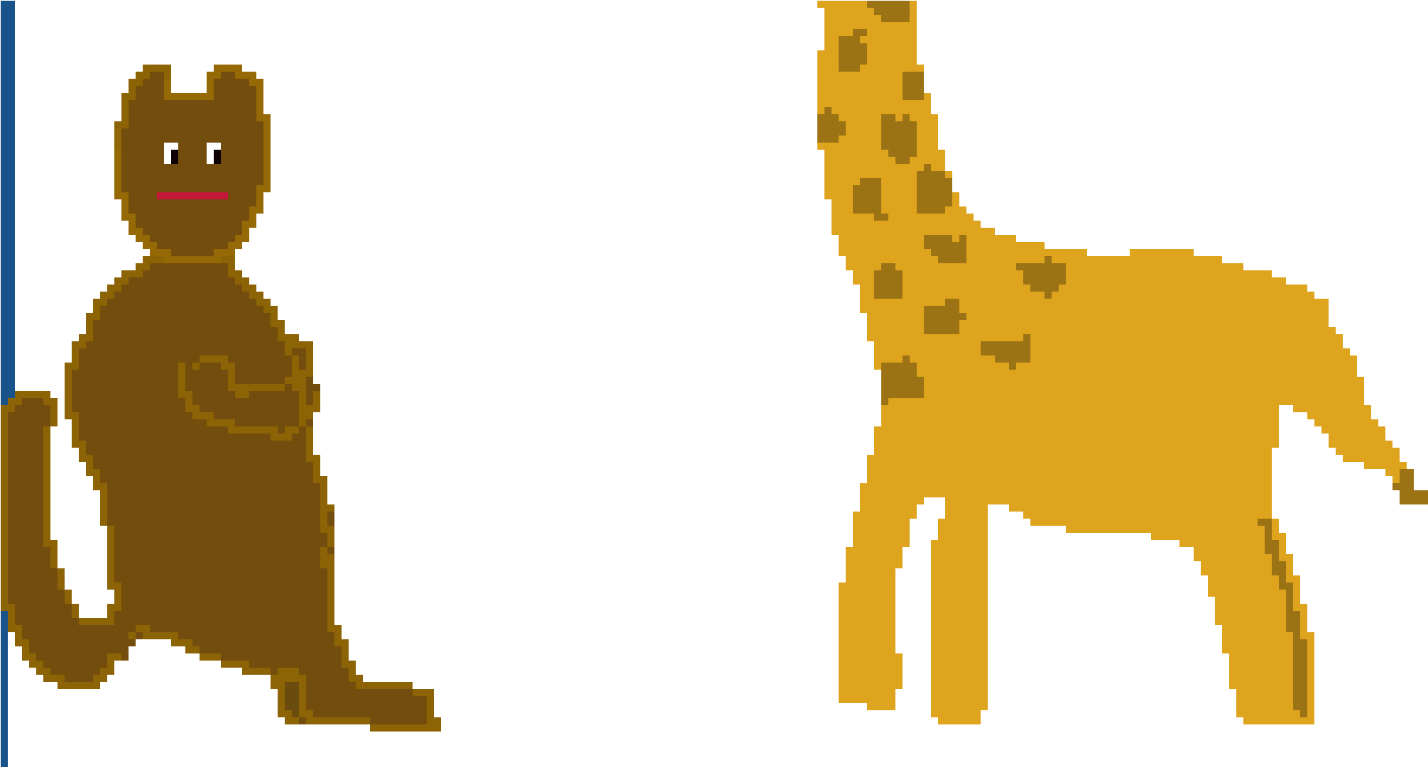 Giraffe And Kangaroo - Pixel Art (2400x1080)