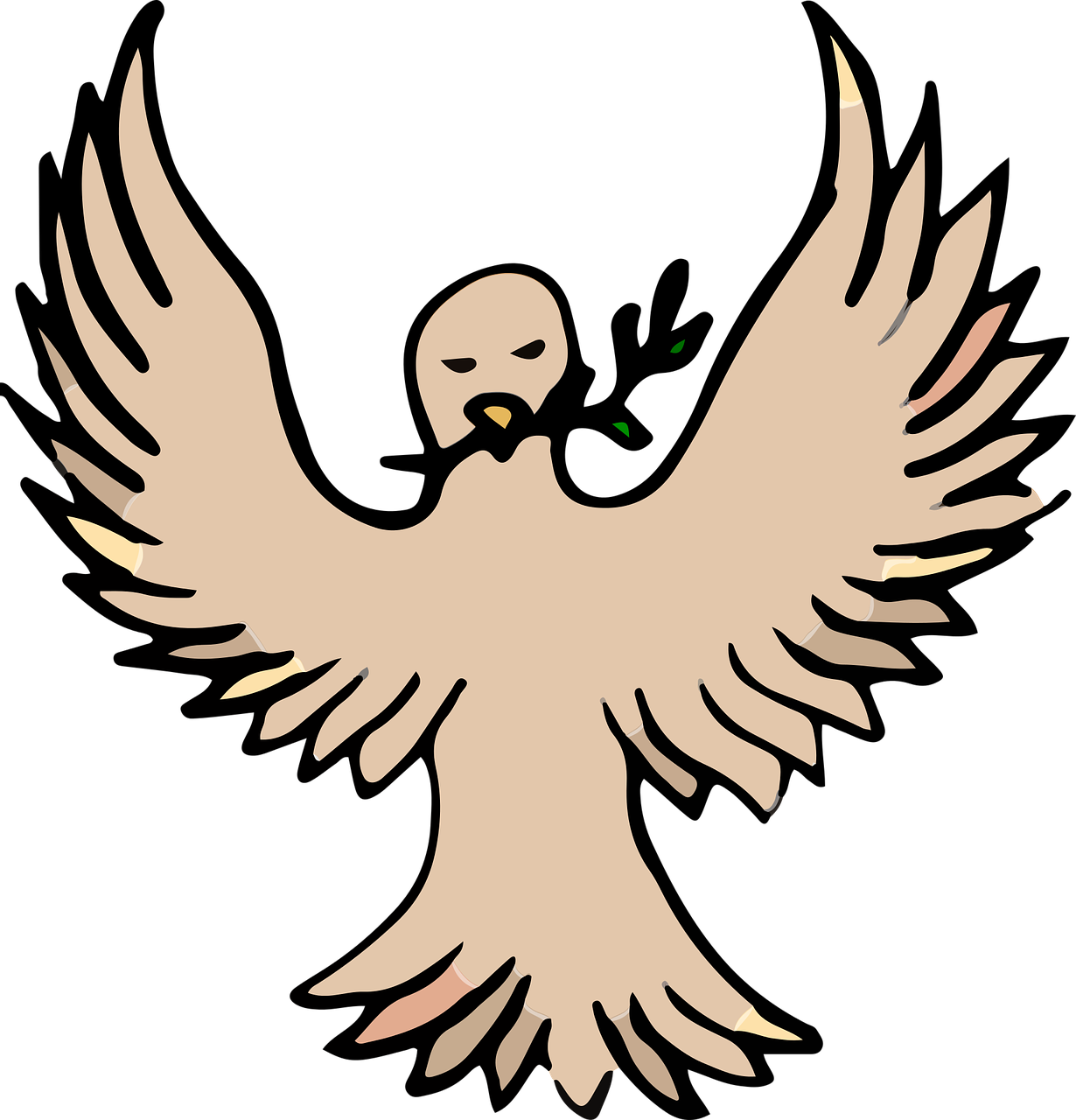 Vector Graphics - Pajaro Con Alas Abiertas (1230x1280)