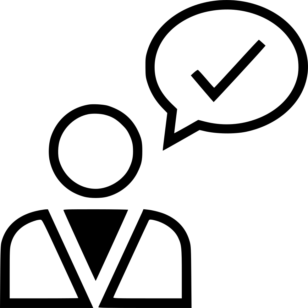 Check Mark Good Business Man Bubble User Comments - Icon (980x980)