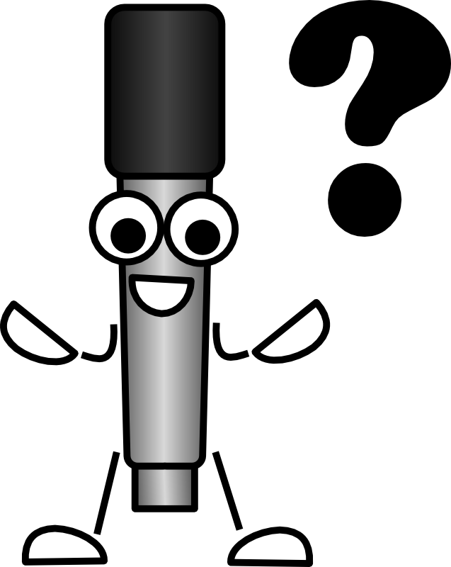 Mike The Mic Question - Microphone Drawing (637x800)
