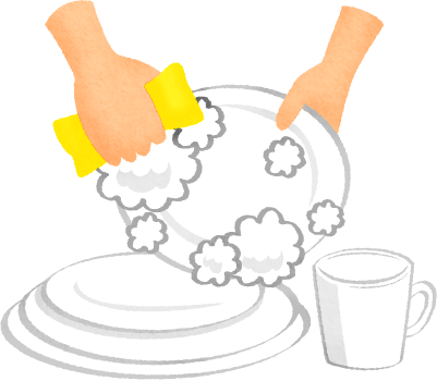 Dishwashing - Illustration (401x350)