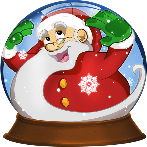 Snow Globe Santa Clipart (512x512)