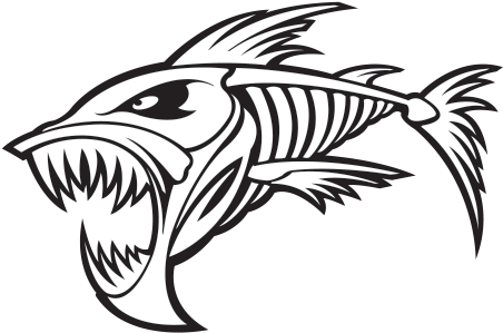 Vector Freeuse Library Catfish Vector Decal - Vinyl Stickers Decals Vinyl Skeleton Fish Bones Truck (600x600)