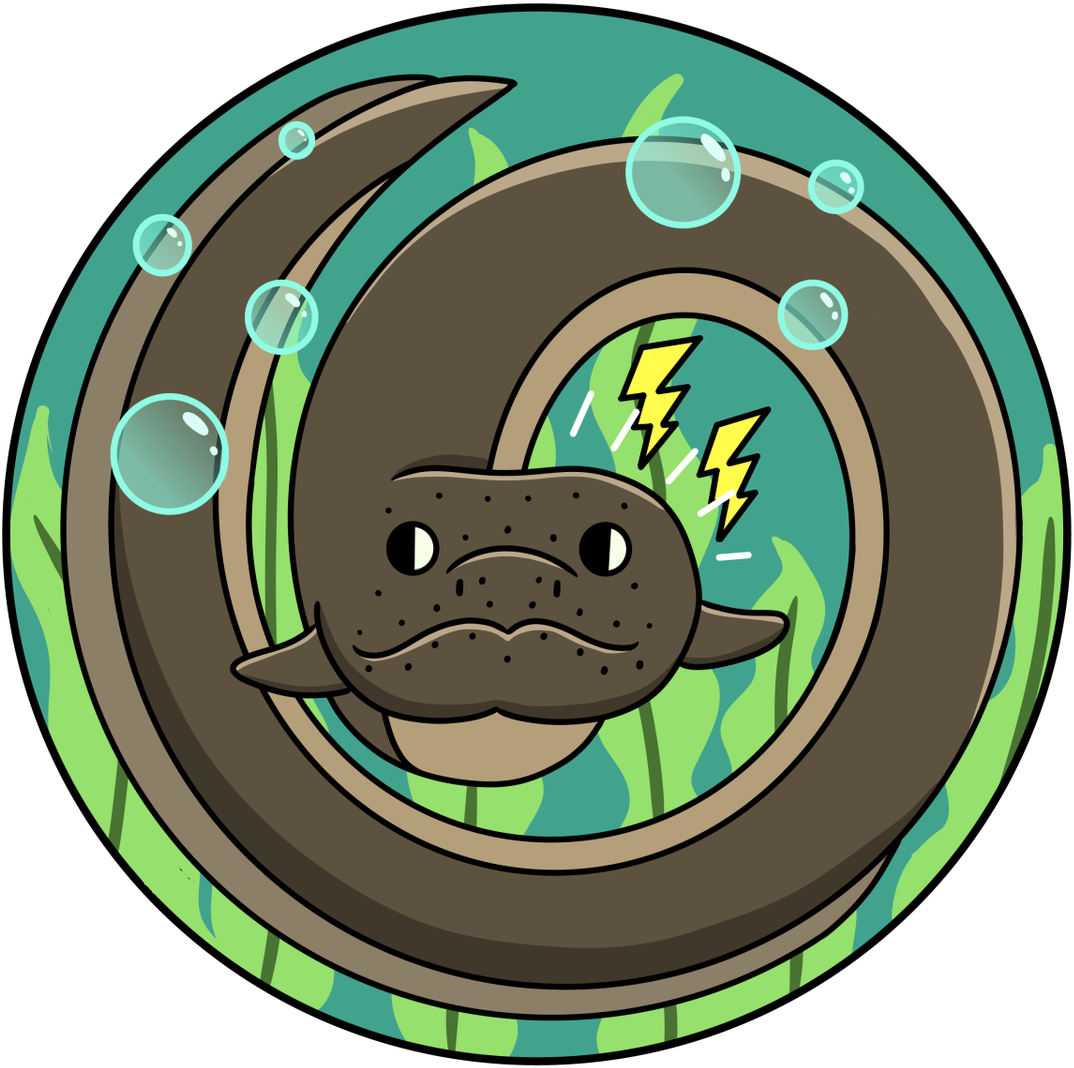Transparent Eel Pixel Art - Cartoon (1200x1200)